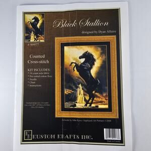Kustom Krafts Counted Cross Stitch Kit Black Stallion Horse #99977